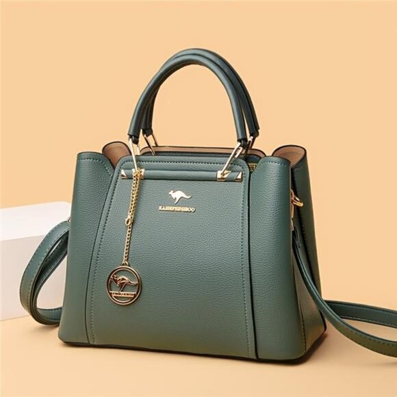 Women's Stylish Handbag with Golden-Tone Hardware & Detachable Shoulder bag - Picture 9 of 9